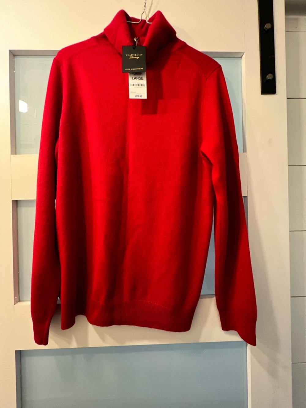 NEW Charter Club Luxury Red Turtleneck Sweater - Large